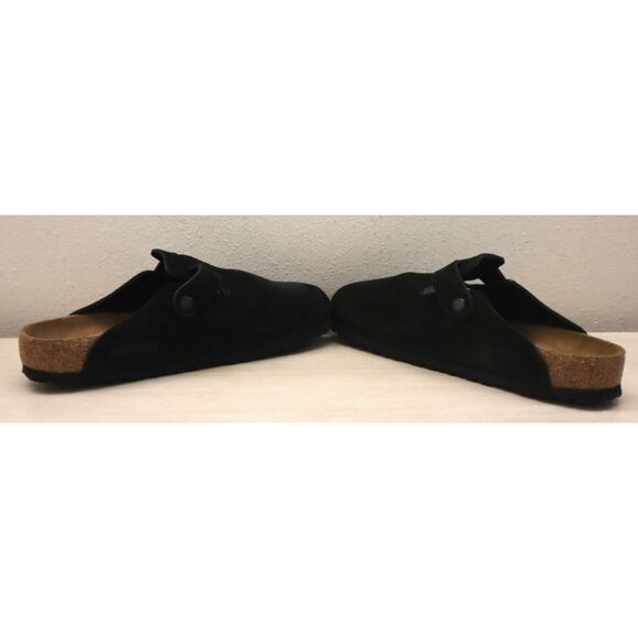 Birkenstock 0660471 Men's Sz 43 US 10 Black Suede Boston Soft Footbed Clogs - Picture 12 of 15